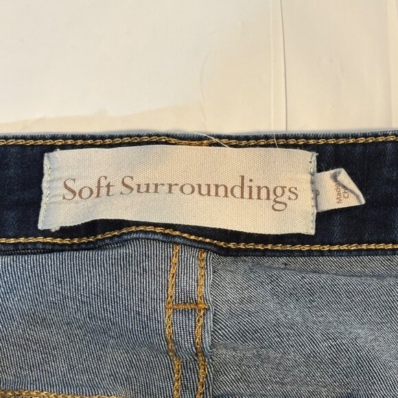Soft Surroundings Womens Dark Wash Denim Skinny Jeans Size 8 Stretch - Picture 3 of 10